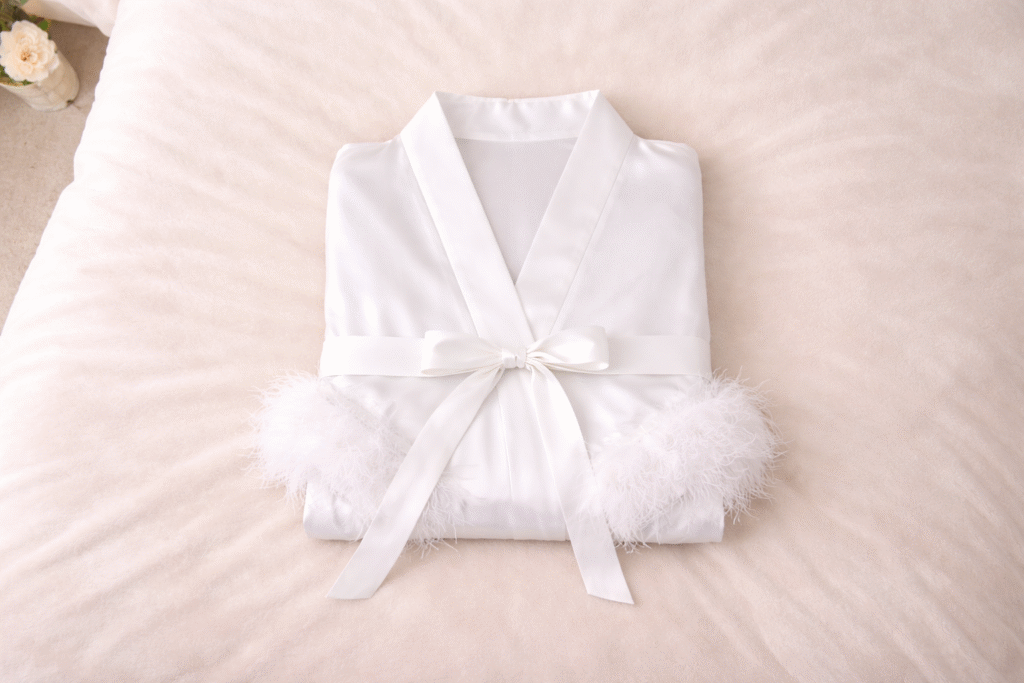 Peignoir en satin Artisticité en blanc