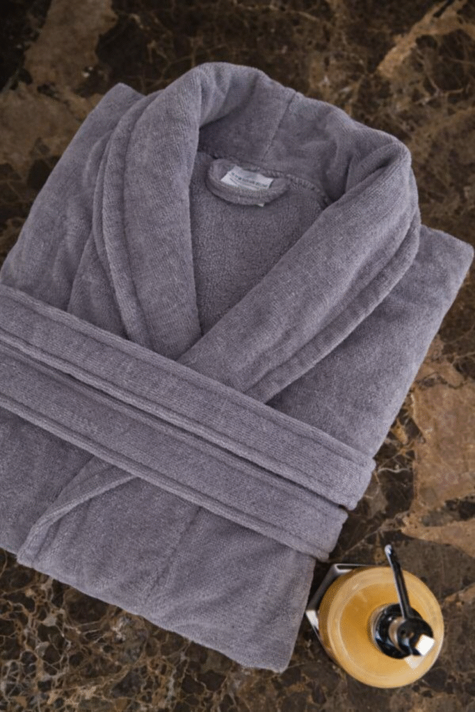 Peignoir de bain DAIM, 430 GSM, velours éponge, gris