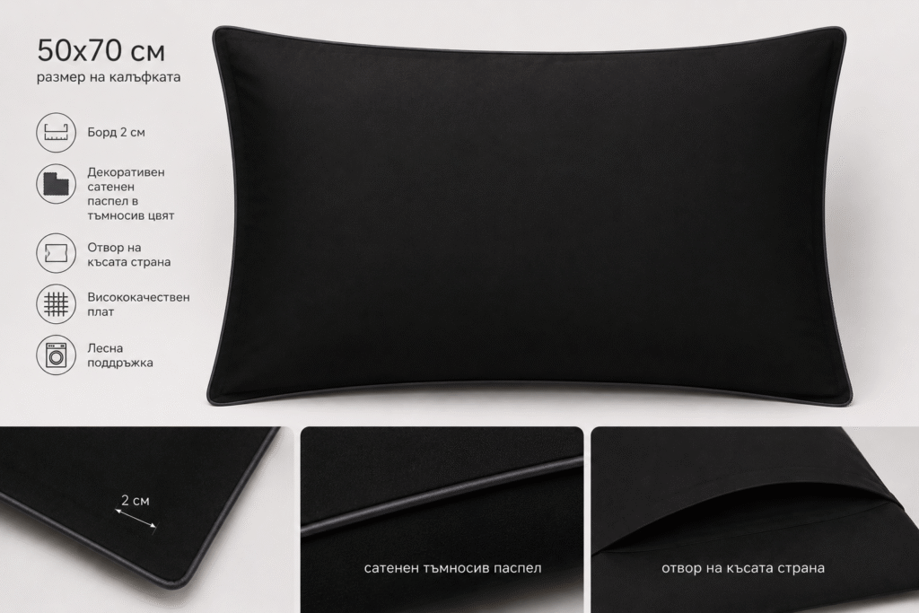 Taie d’oreiller 50×70 cm - noir