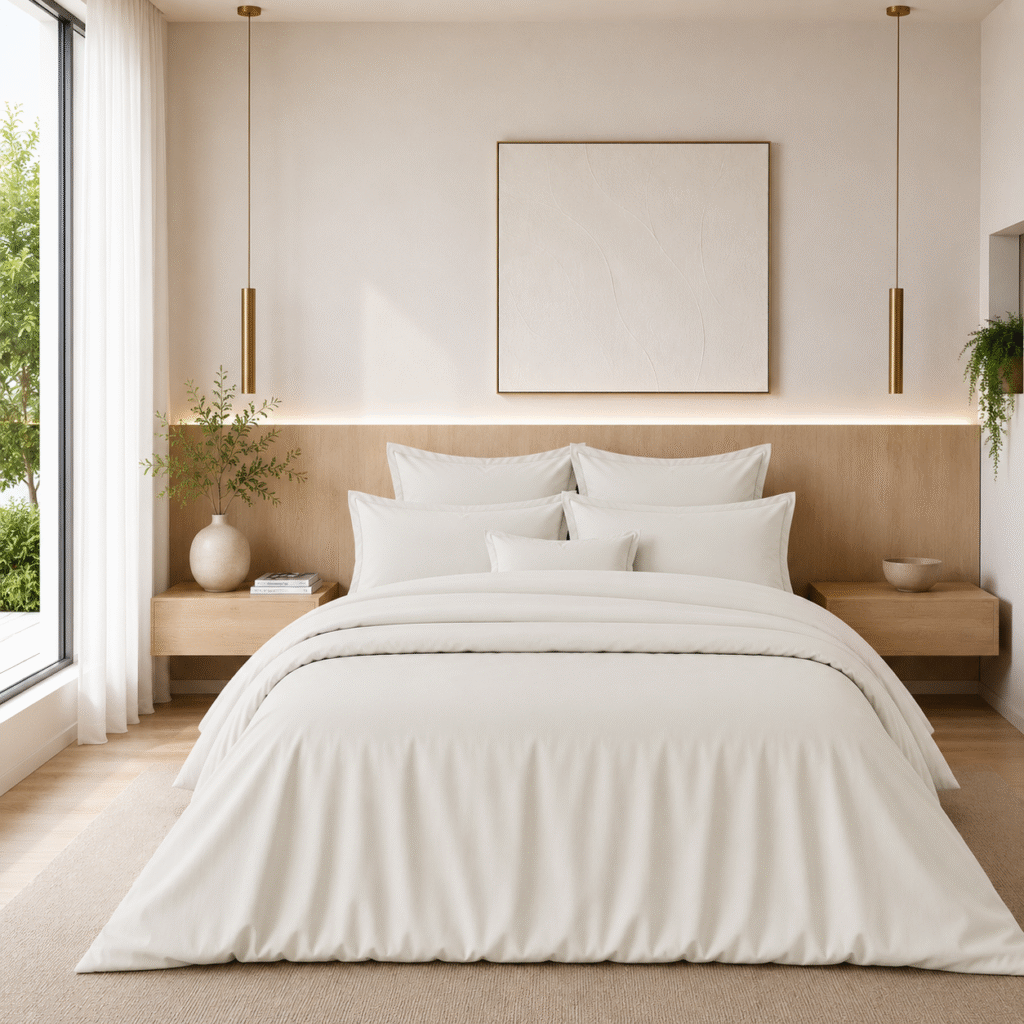 Ensemble de lit TeoTex en coton satiné – 4 pièces avec drap plat