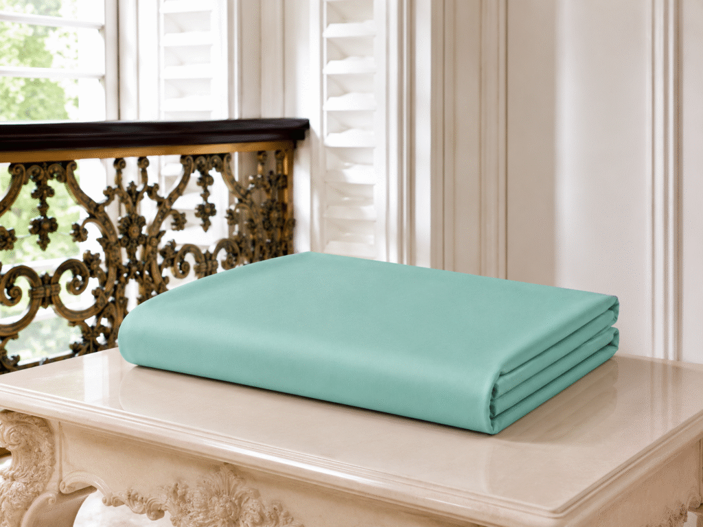 Drap-housse TeoTex en coton satiné - Aloe