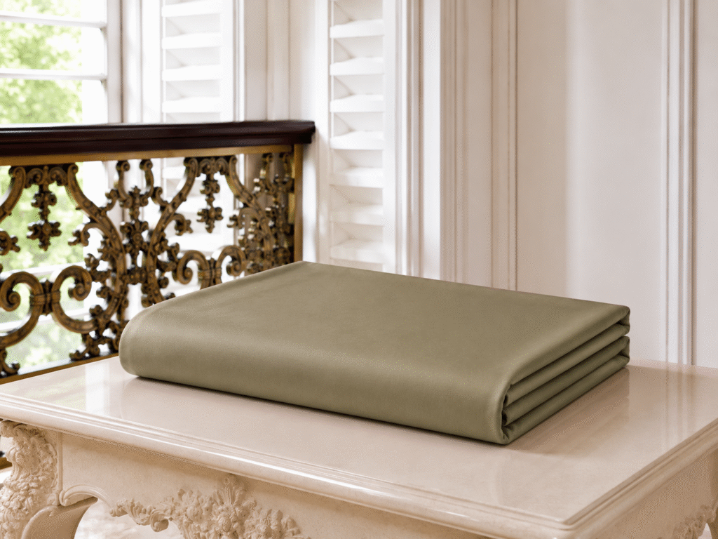 Drap-housse TeoTex en coton satiné - Kaki