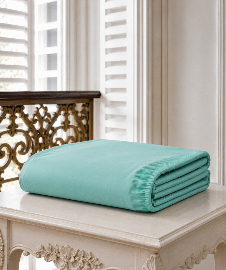 Drap-housse TeoTex en coton satiné – Aloe
