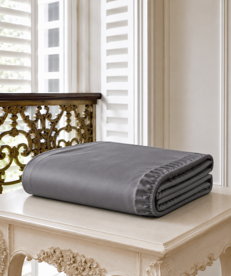 Drap-housse TeoTex en coton satiné – Graphite