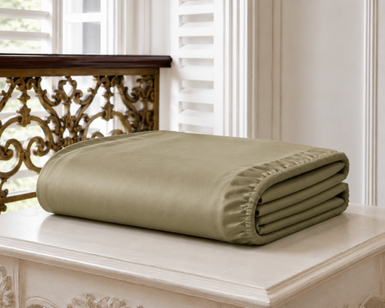 Drap-housse TeoTex en coton satiné – Kaki