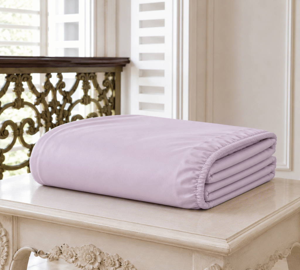 Drap-housse TeoTex en coton satiné - Lilas
