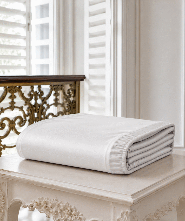 Drap-housse TeoTex en coton satiné – Argent