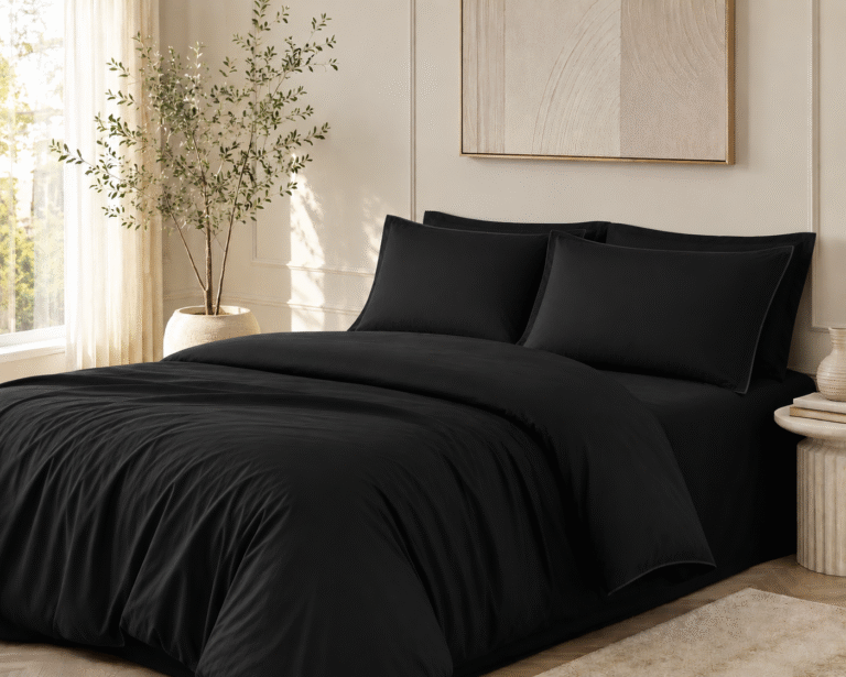 Ensemble 4 pièces – Noir – 100 % coton