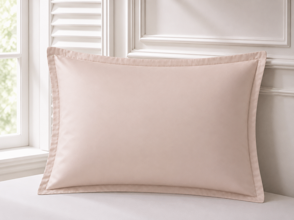 Taie d’oreiller TeoTex en coton satiné - Poudre