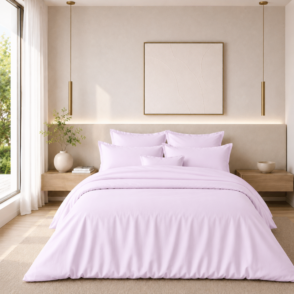 Ensemble de lit TeoTex en coton satiné – 4 pièces avec drap plat