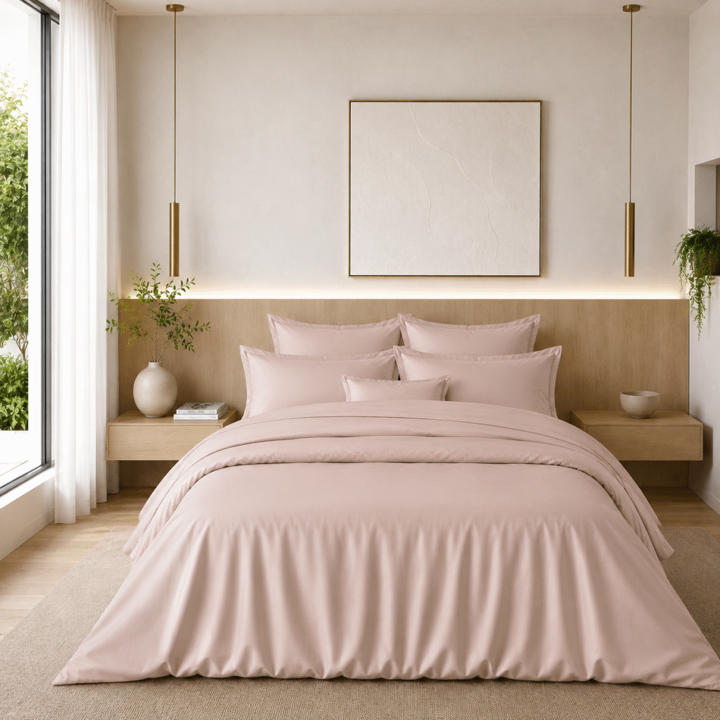 Ensemble de lit TeoTex en coton satiné – 4 pièces avec drap plat